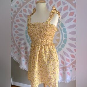 Yellow Spring Mini Floral Dress